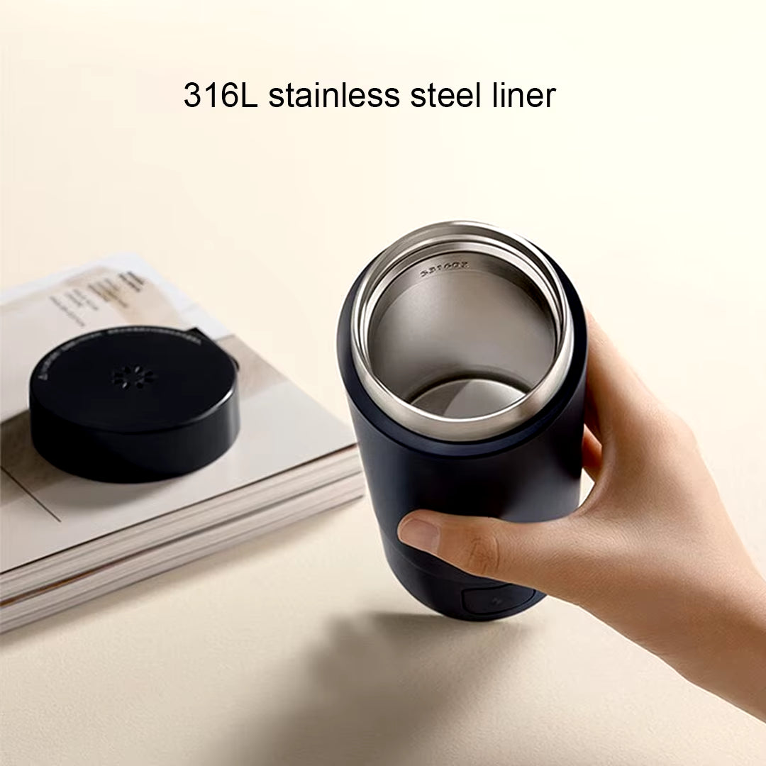 Portable Electric Kettle Thermos Cup Fast Water Boiler 350Ml Smart Temperature Insulated Kettle Travel