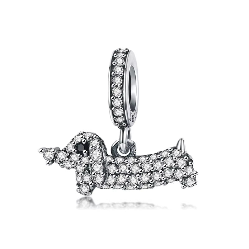 Dog Charms Silver Pendant Beads
