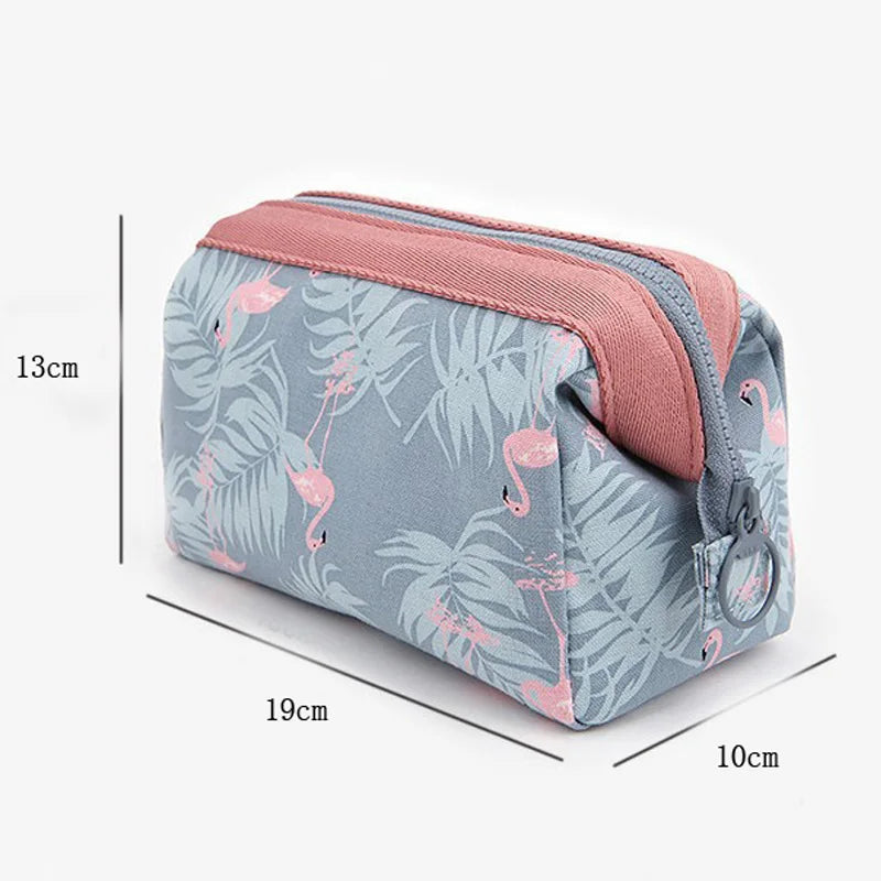 Cosmetic Bag Women Waterproof Flamingo Makeup Bags Travel Organizer Toiletries Kit