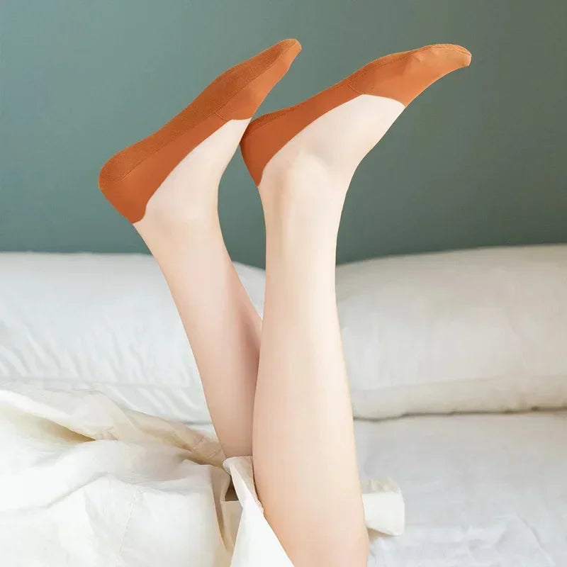 3 Pairs Women Socks High Quality Matching Casual Socks Summer Thin Cotton Bottom Non-Slip Invisible Breathable