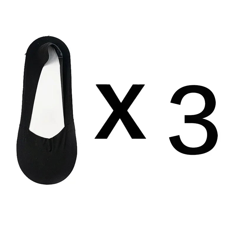 3 Pairs Women Socks High Quality Matching Casual Socks Summer Thin Cotton Bottom Non-Slip Invisible Breathable