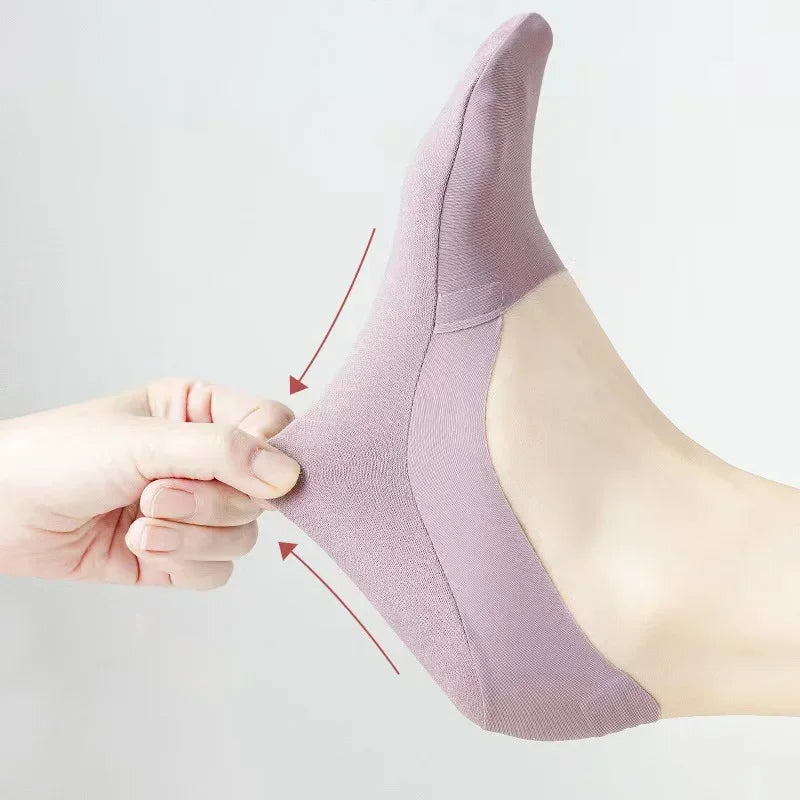 3 Pairs Women Socks High Quality Matching Casual Socks Summer Thin Cotton Bottom Non-Slip Invisible Breathable