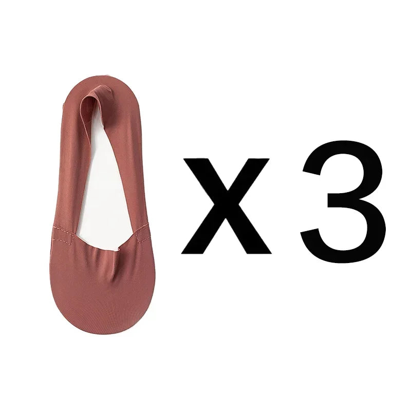 3 Pairs Women Socks High Quality Matching Casual Socks Summer Thin Cotton Bottom Non-Slip Invisible Breathable