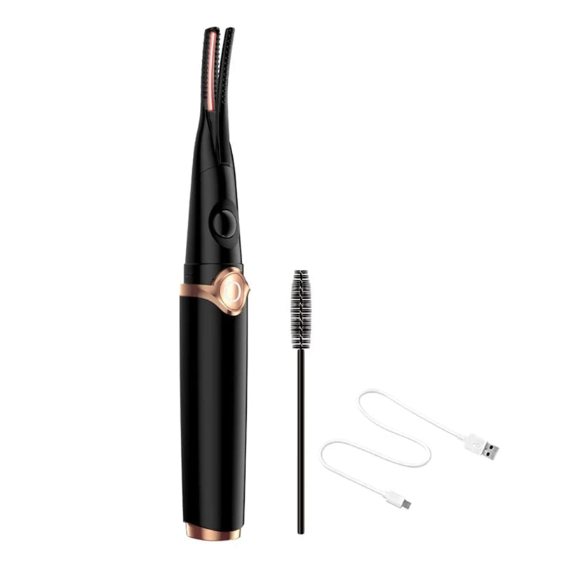 Heated Eyelash Curler, 2 in 1 Clip-Type Eyelash Curler with Comb USB Rechargeable Portable Electric Eyelash Curler