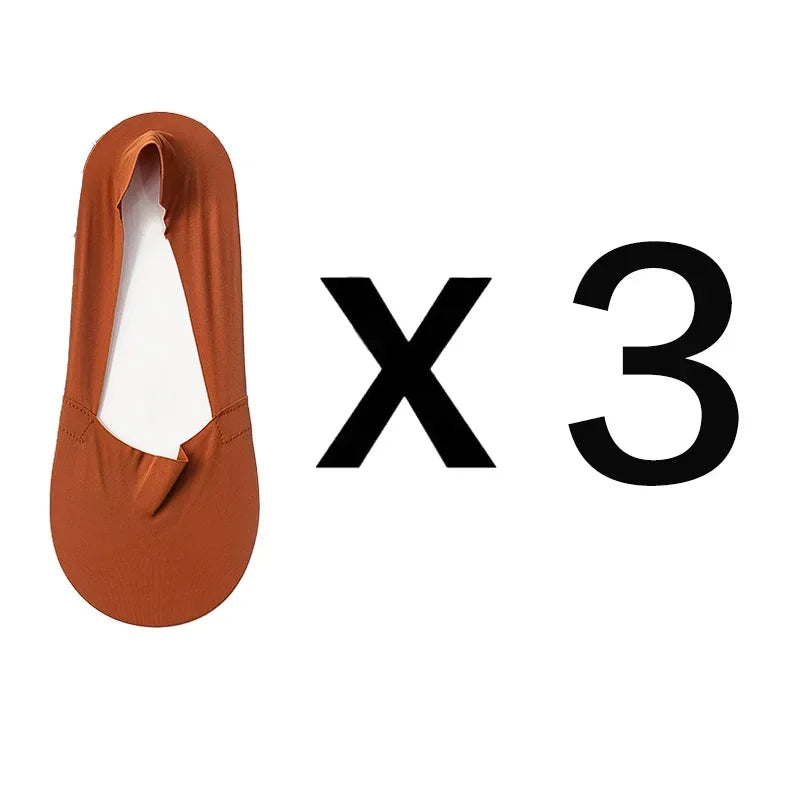 3 Pairs Women Socks High Quality Matching Casual Socks Summer Thin Cotton Bottom Non-Slip Invisible Breathable