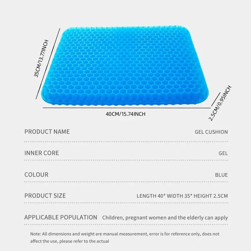 Cooling Seat Cushion Summer Breathable Honeycomb Design for Pressure Relief Back Tailbone Pain