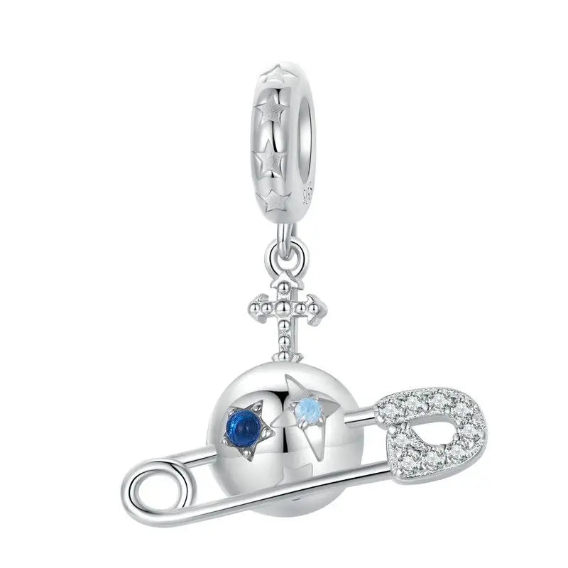 Sterling Silver Blue Series Beads For Bracelet DIY Necklace