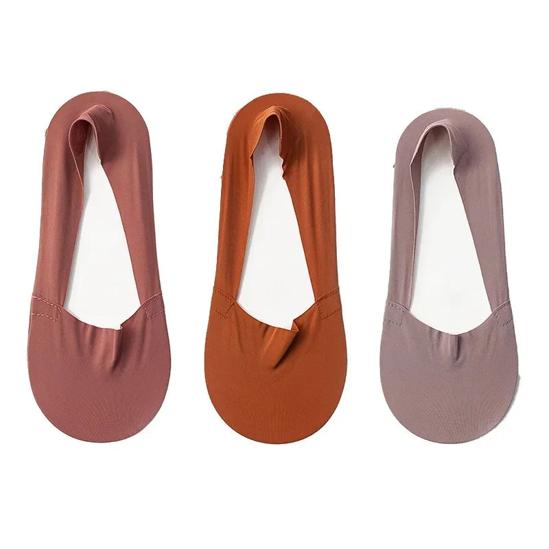 3 Pairs Women Socks High Quality Matching Casual Socks Summer Thin Cotton Bottom Non-Slip Invisible Breathable