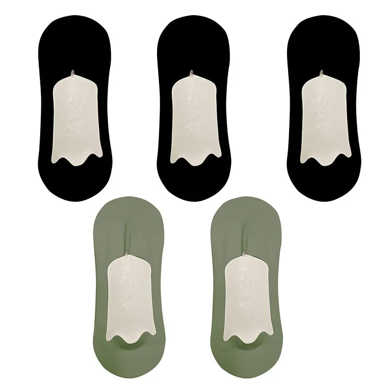 5 Pairs Men's Socks Cotton Breathable Summer Ultra-Thin No Show Ice Silk Sock Silicone Non-Slip Bottom Absorb Sweat Men Boat Sock