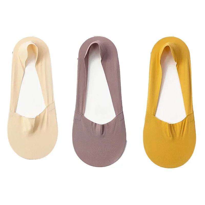 3 Pairs Women Socks High Quality Matching Casual Socks Summer Thin Cotton Bottom Non-Slip Invisible Breathable