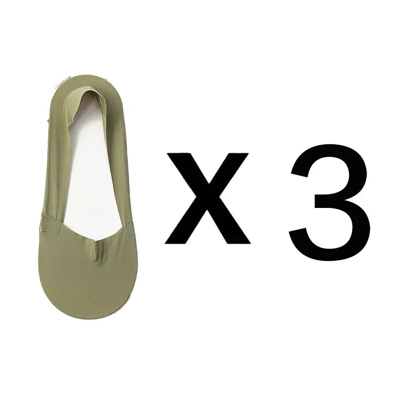 3 Pairs Women Socks High Quality Matching Casual Socks Summer Thin Cotton Bottom Non-Slip Invisible Breathable