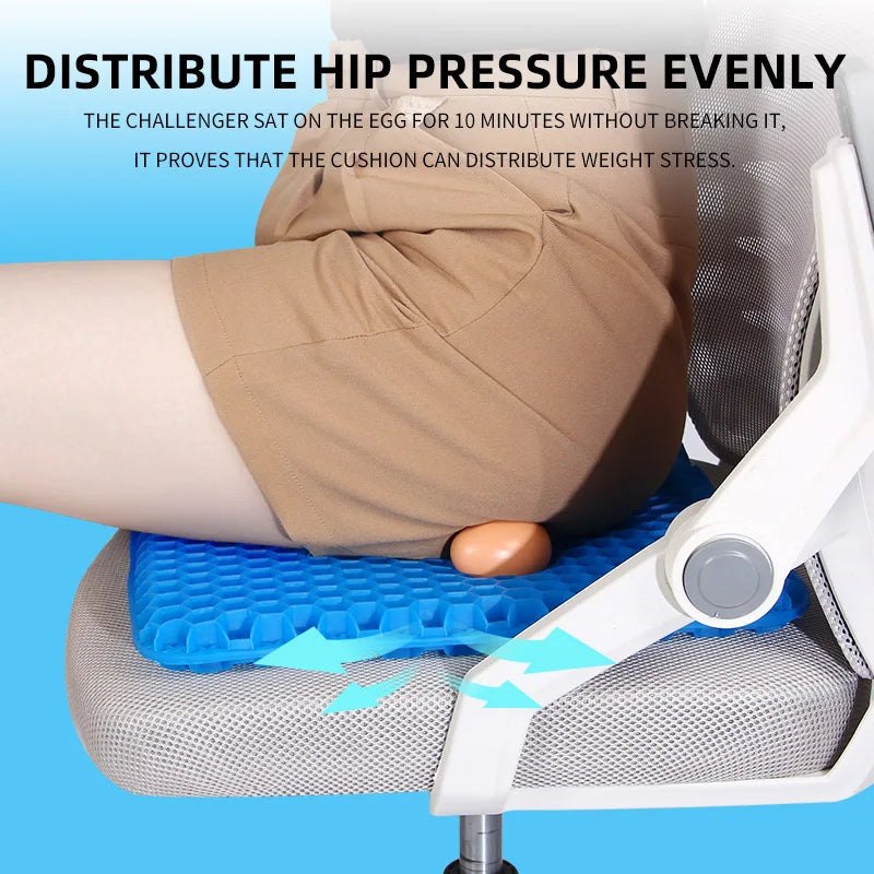 Cooling Seat Cushion Summer Breathable Honeycomb Design for Pressure Relief Back Tailbone Pain
