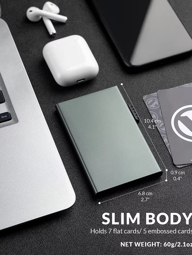 Minimalist Slim Metal Card Holder RFID Blocking Card Protector Pop up Credit Card Wallets