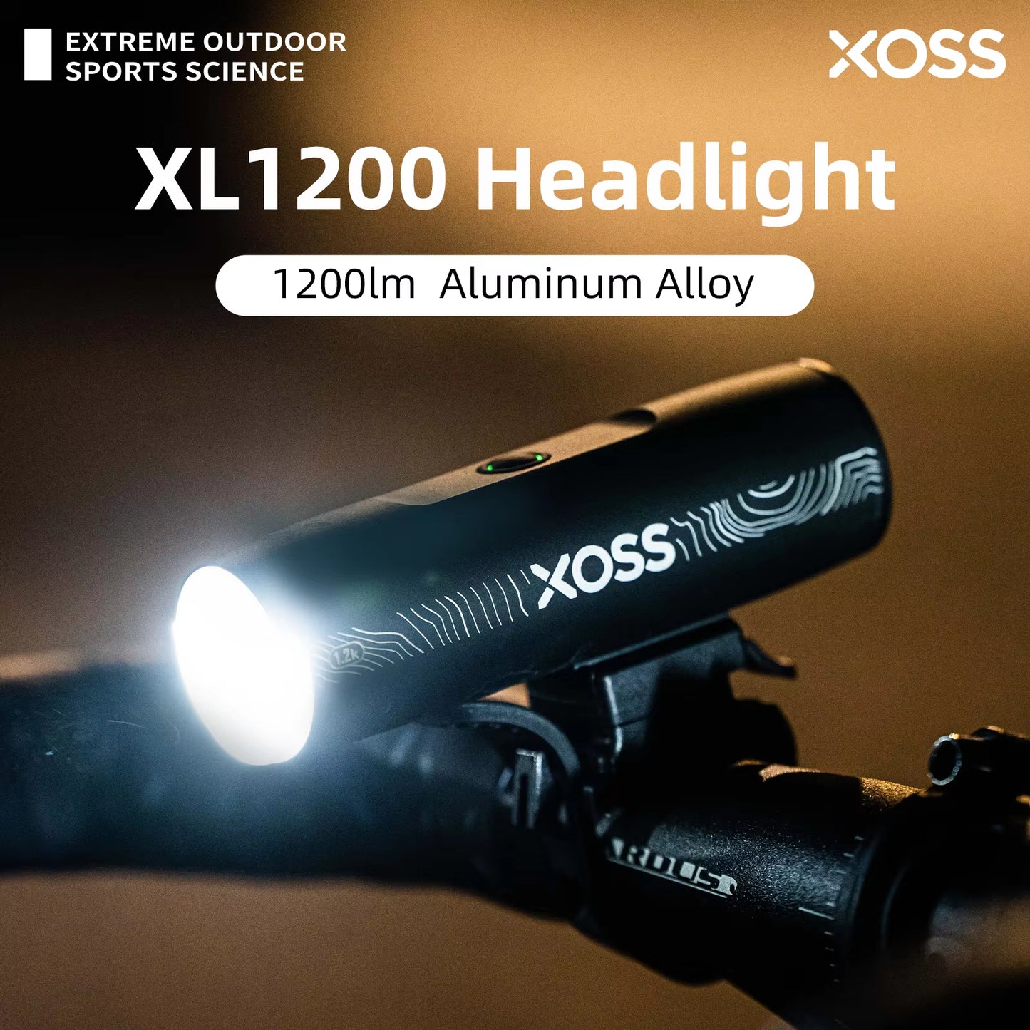 XOSS XL1200 Headlight Waterproof Type-C Rechargeable Aluminum Alloy Ultralight Flashlight