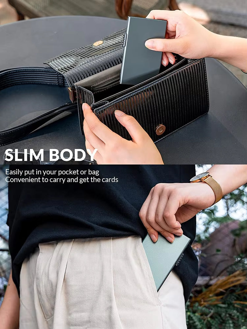 Minimalist Slim Metal Card Holder RFID Blocking Card Protector Pop up Credit Card Wallets