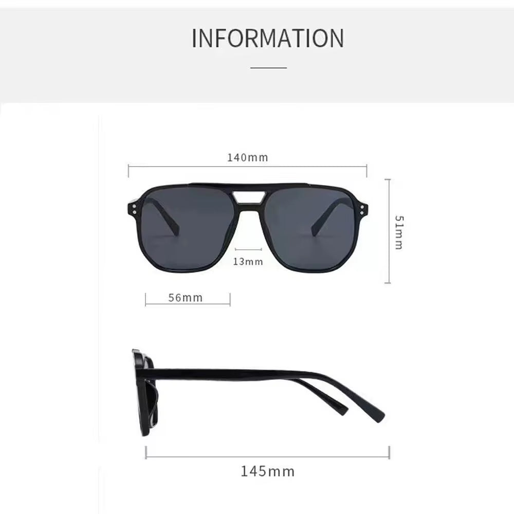 Square Frame Anti-UV Shaded Retro Sunglasses