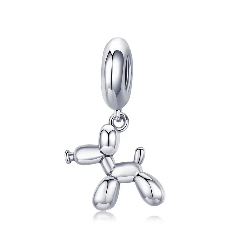 Dog Charms Silver Pendant Beads