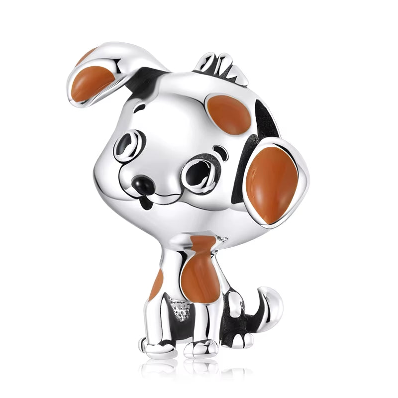 Dog Charms Silver Pendant Beads