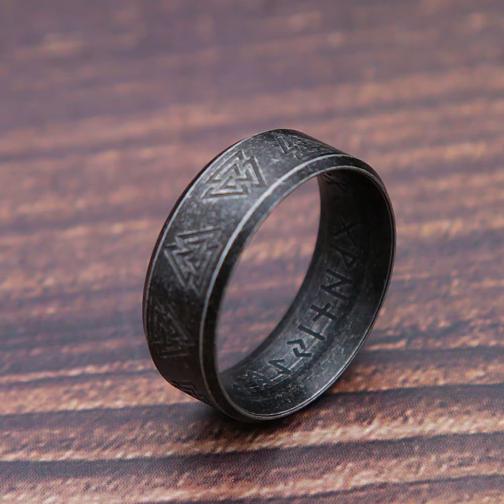 Retro Viking Rune Stainless Steel Ring