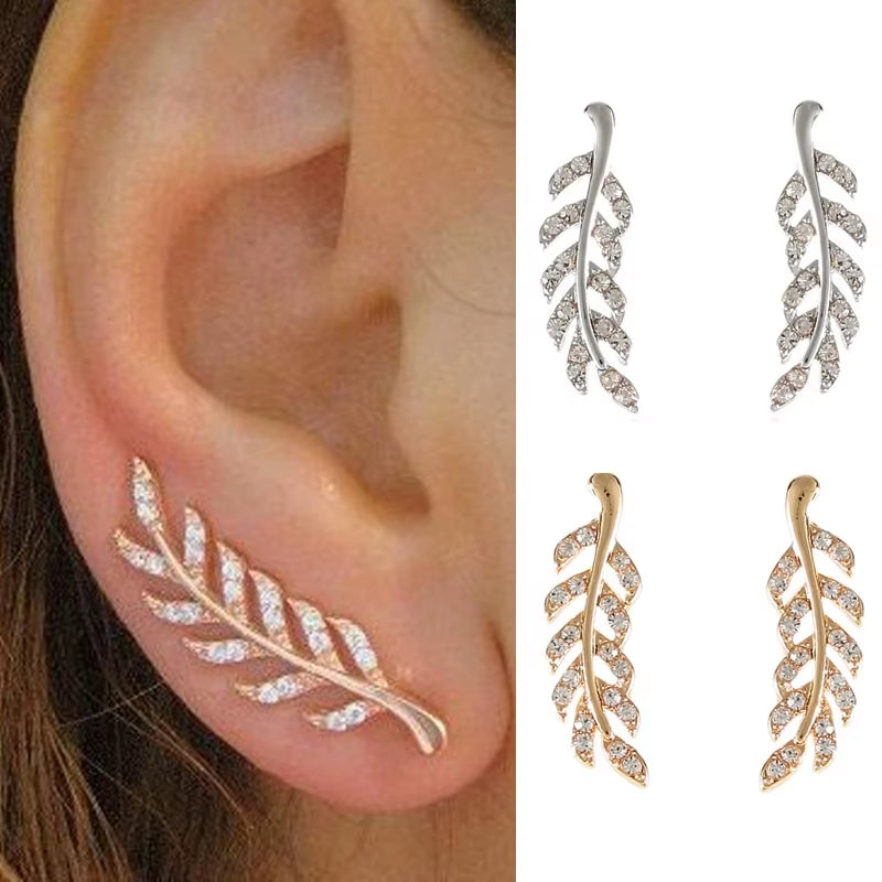 Leaves Ear Stud Earrings Elegant Nature Inspired Jewellery