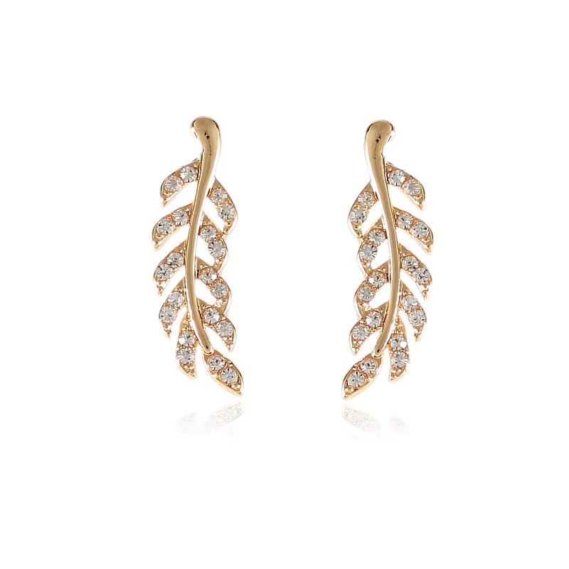 Leaves Ear Stud Earrings Elegant Nature Inspired Jewellery