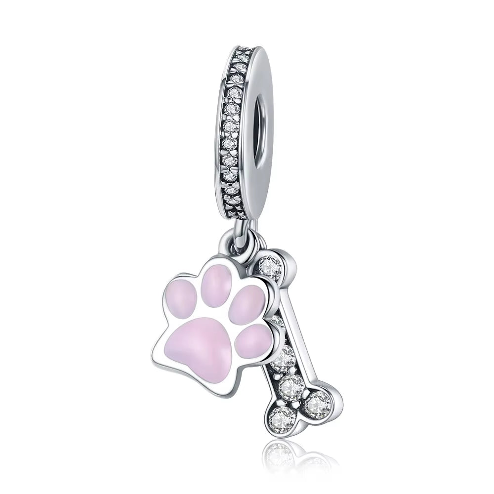 Dog Charms Silver Pendant Beads