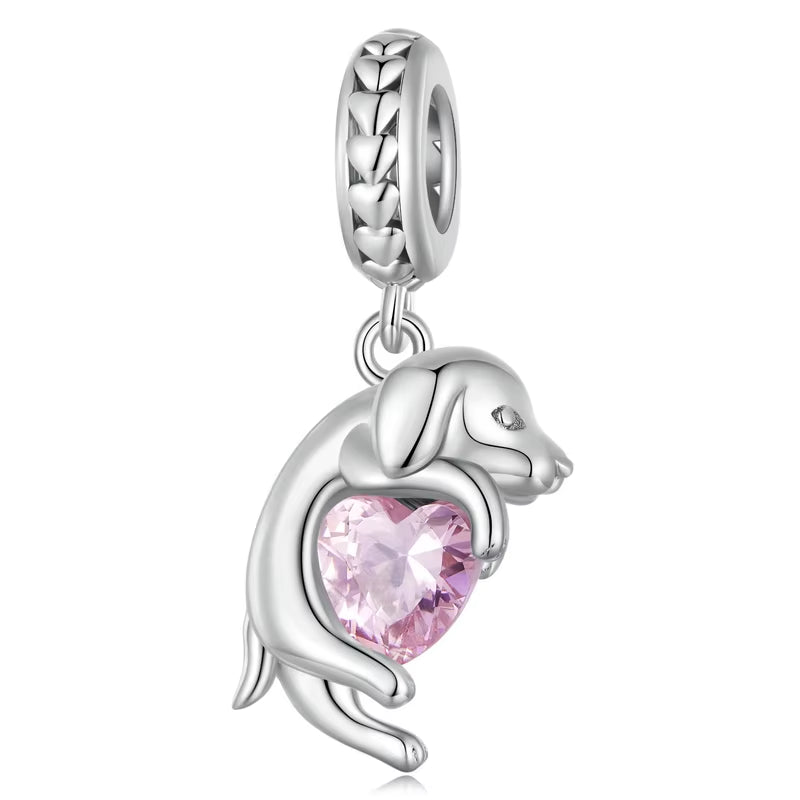 Dog Charms Silver Pendant Beads