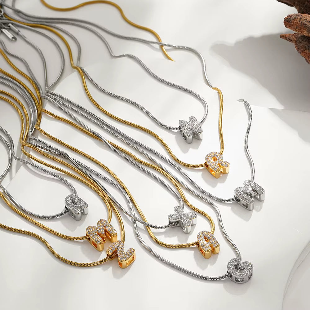 A-Z Tiny Initial Letter Pendant Necklace