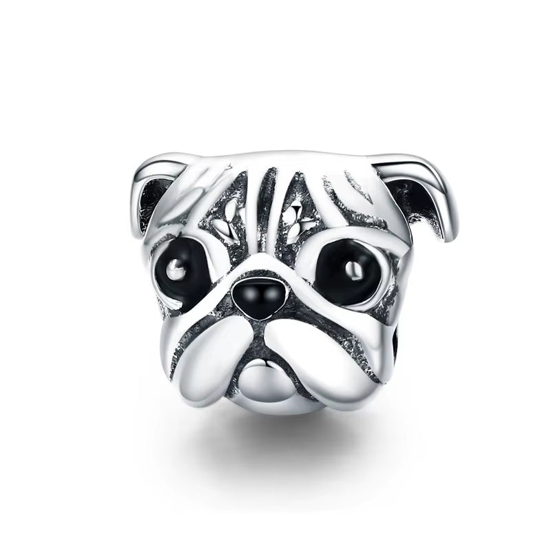Dog Charms Silver Pendant Beads