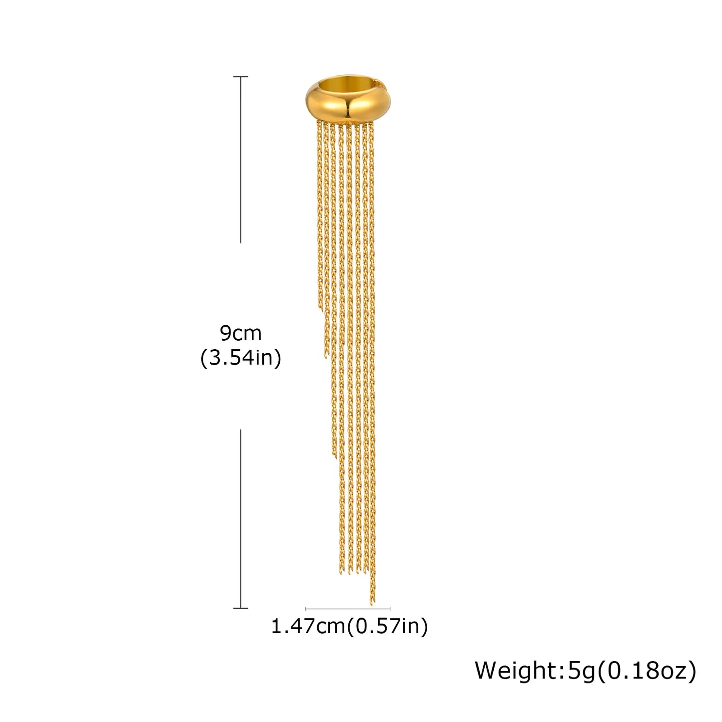 Long Tassel C-Shaped Ear Clips