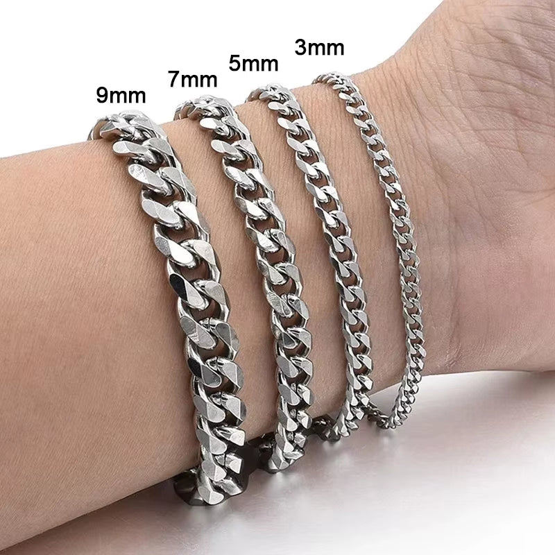 Trendy Cuban Chain Bracelet Classic Stainless Steel