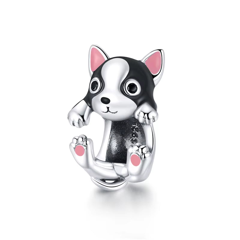 Dog Charms Silver Pendant Beads