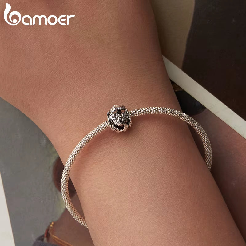 925 Sterling Silver Phoenix Flying Dragon Charm