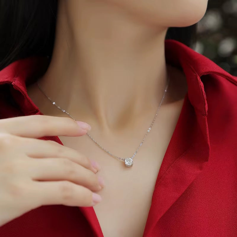 Elegant Moissanite Diamond Pendant Necklace