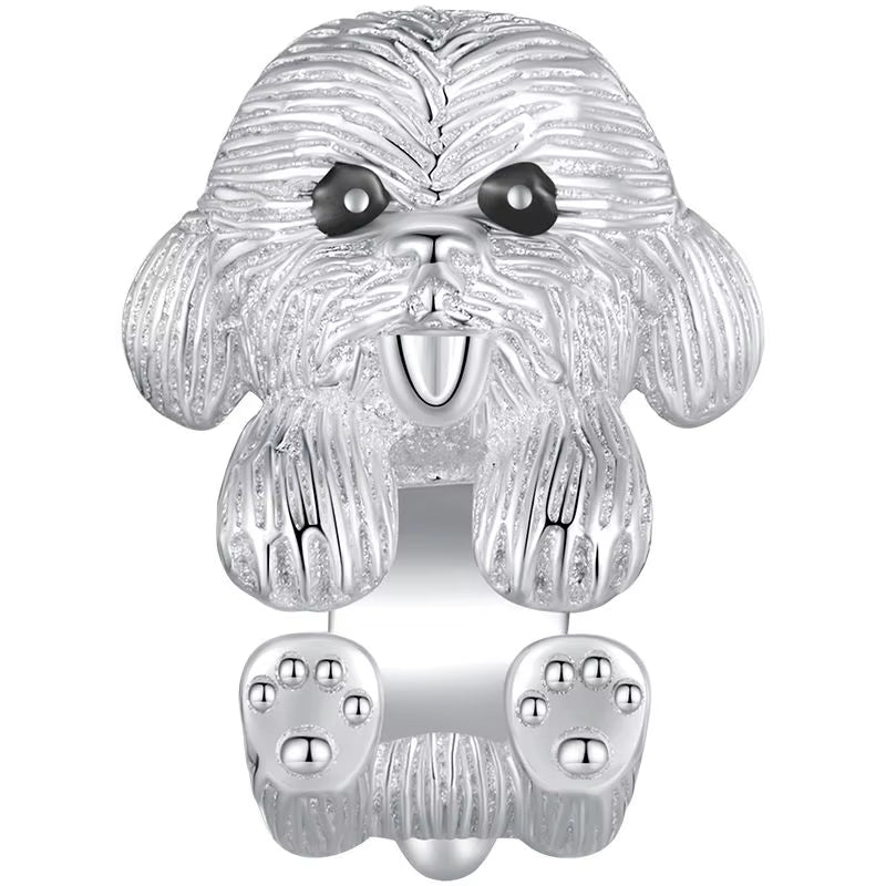 Dog Charms Silver Pendant Beads