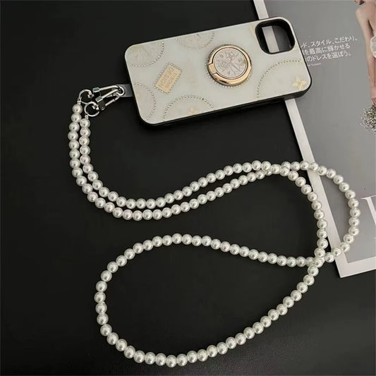 Pearl bracelet or lanyard for mobile phones