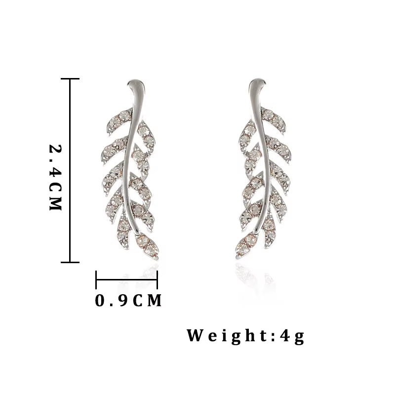 Leaves Ear Stud Earrings Elegant Nature Inspired Jewellery