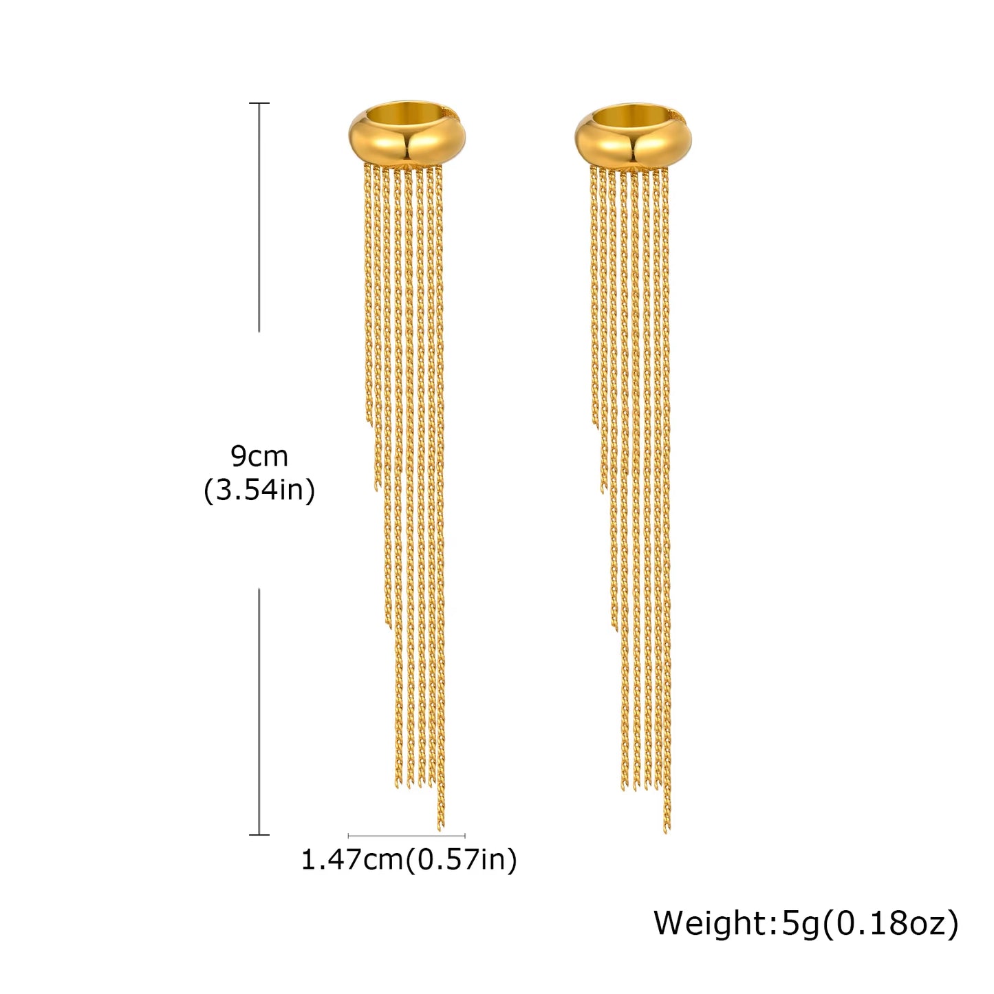 Long Tassel C-Shaped Ear Clips