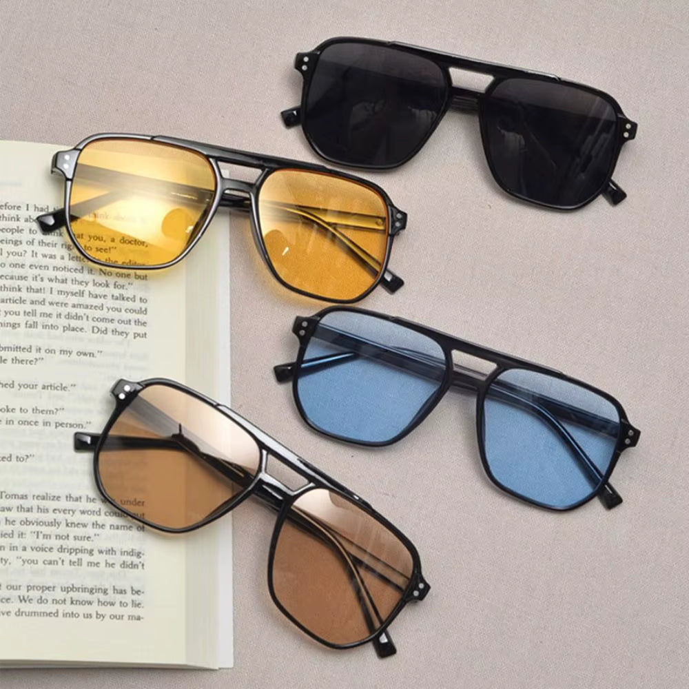 Square Frame Anti-UV Shaded Retro Sunglasses