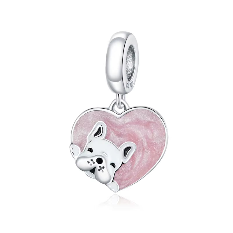 Dog Charms Silver Pendant Beads