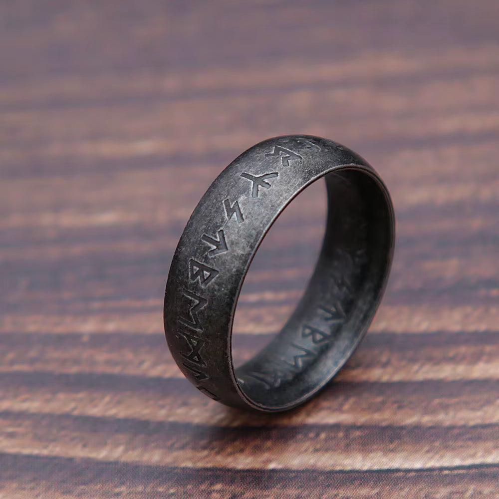 Retro Viking Rune Stainless Steel Ring