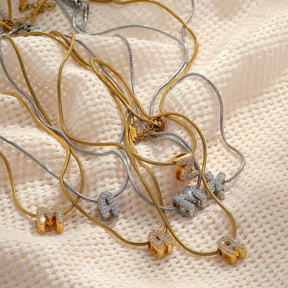 A-Z Tiny Initial Letter Pendant Necklace