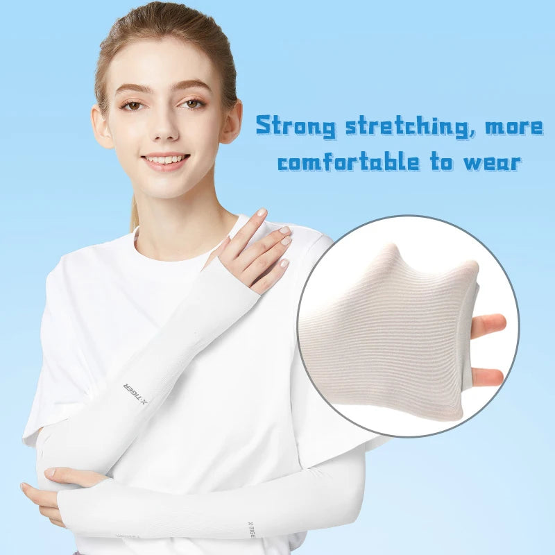 Anti-UV Sunscreen Arm Sleeves Ice Fabric
