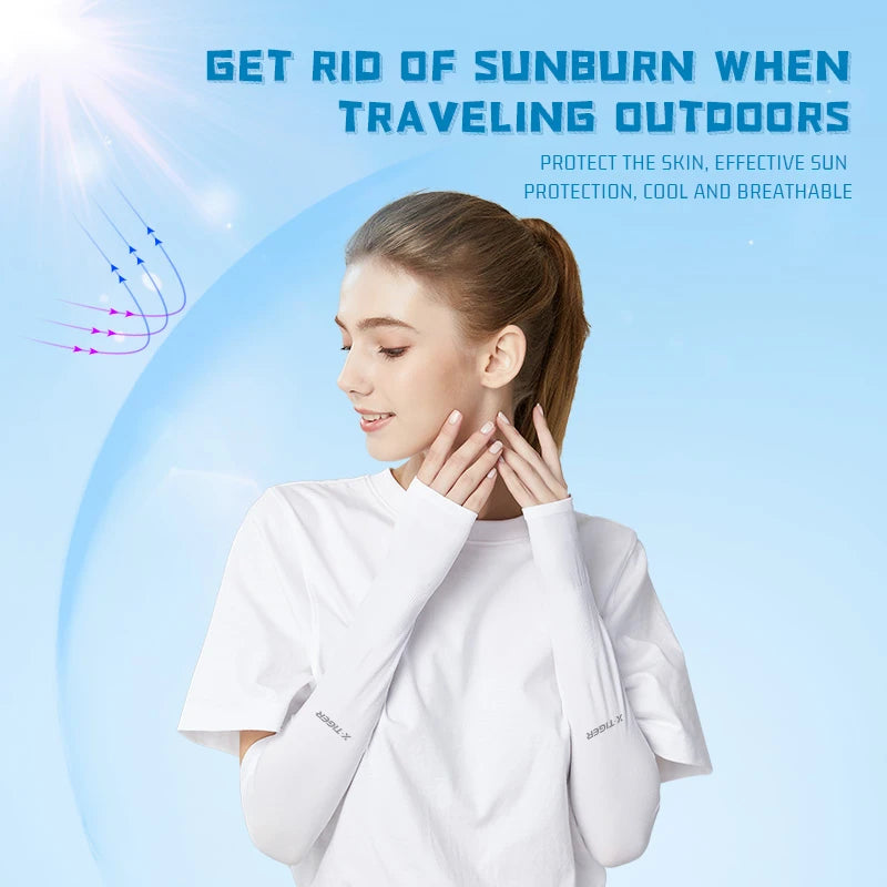 Anti-UV Sunscreen Arm Sleeves Ice Fabric