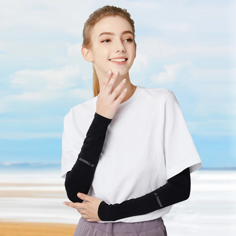 Anti-UV Sunscreen Arm Sleeves Ice Fabric