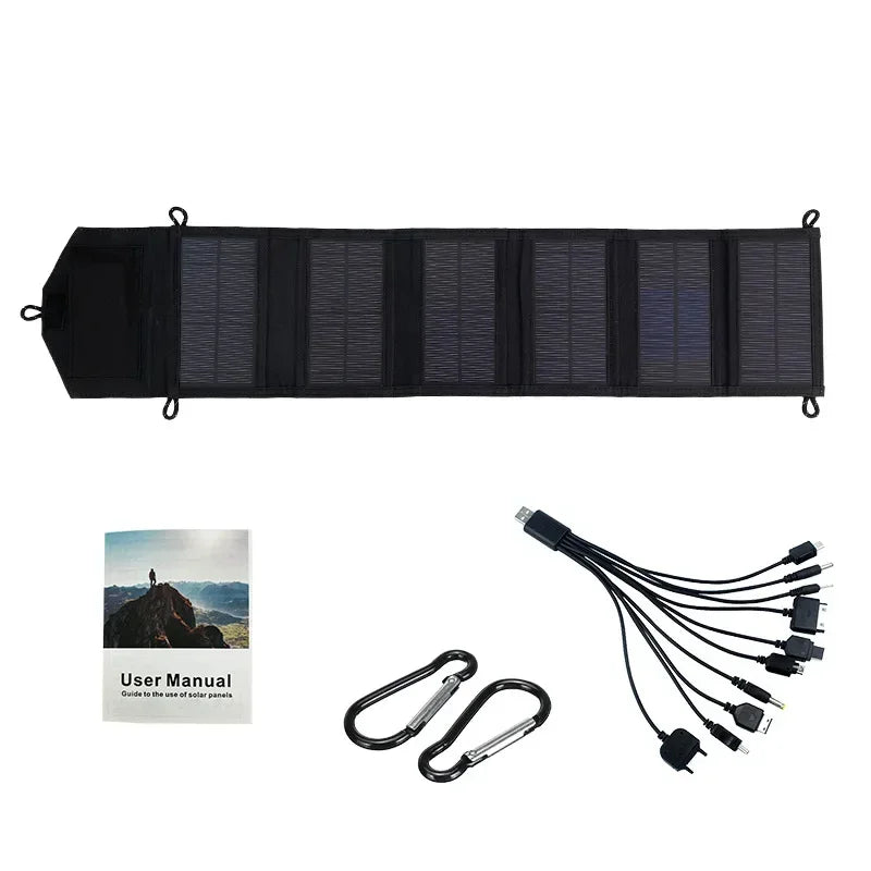800W Foldable Solar Panel Portable 6-Fold Charger USB 5V DC Mobile Power Supply