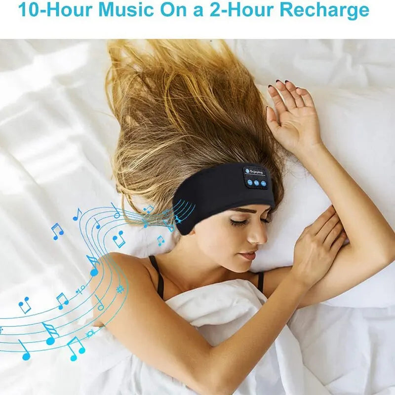 Bluetooth Sleeping Headband Elastic - Great for eye mask with soothing music, or for sports use as sweat band with music on the go