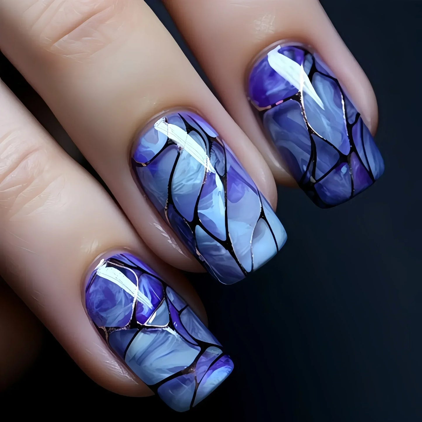 Floral Nail Art Ombre French Acrylic Nail Spice Girls