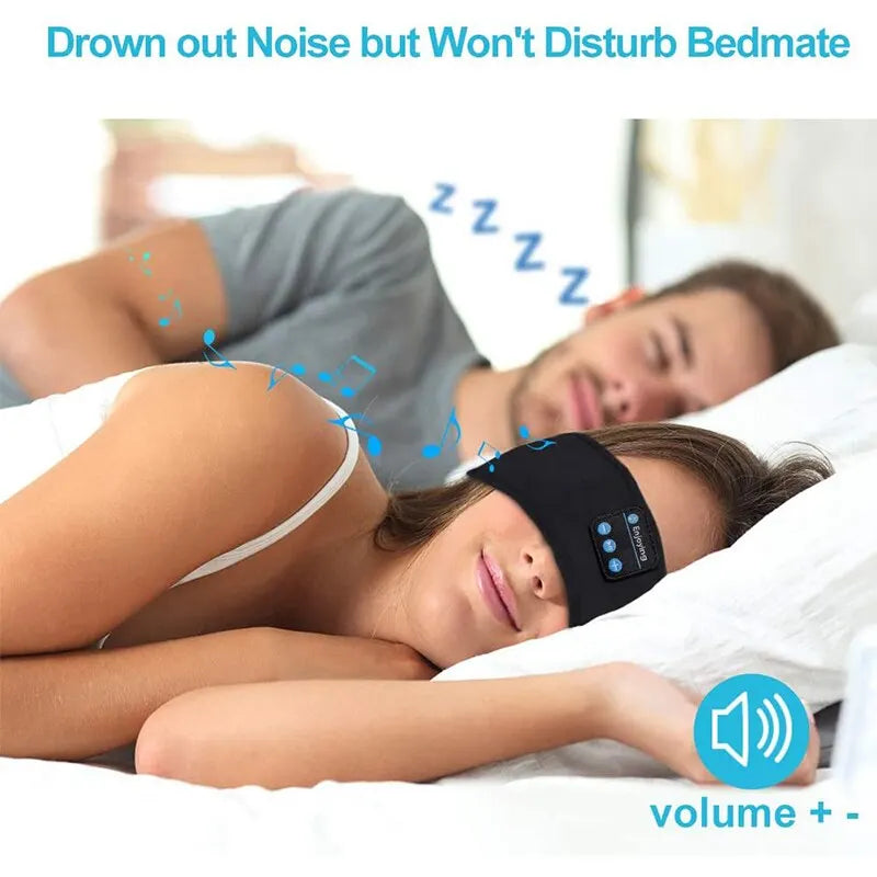 Bluetooth Sleeping Headband Elastic - Great for eye mask with soothing music, or for sports use as sweat band with music on the go