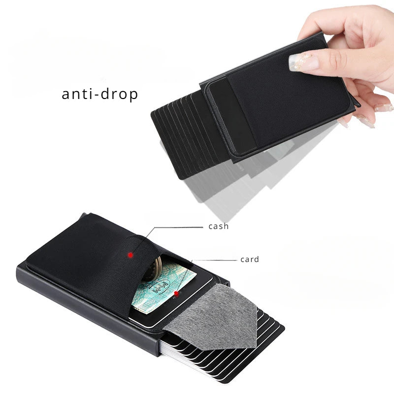 Large Capacity 12-Cards Minimalist Metal Card Holder